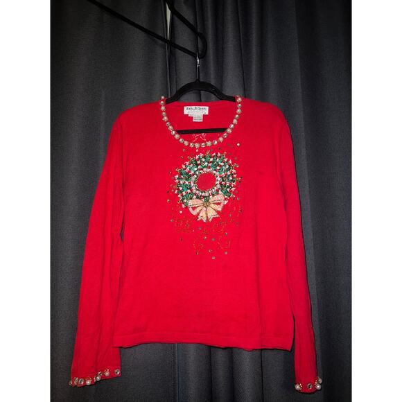 Ugly Christmas Sweater Xmas Size Large Vintage Jack B Quick - Picture 1 of 3